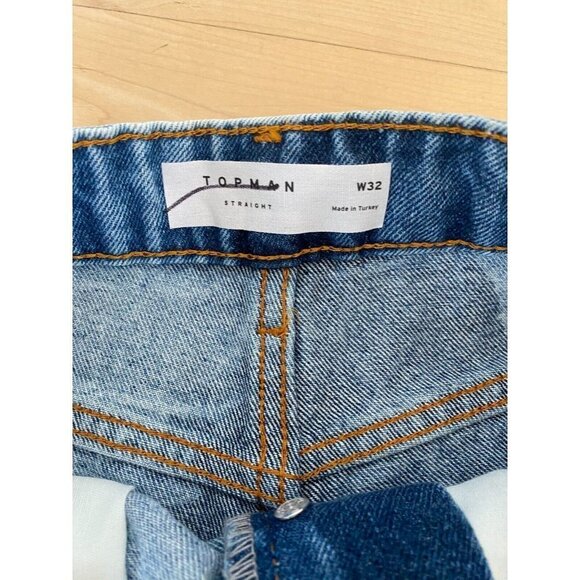 Topman "extreme wash" slim Blue denim shorts men's sz 32 BNWOT - Picture 4 of 6